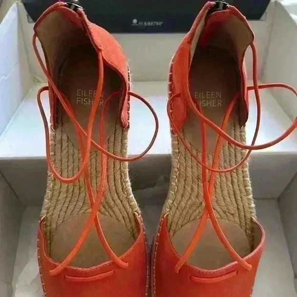 Eileen Fisher Lace Espadrille Wrap Sandals - Picture 6 of 13